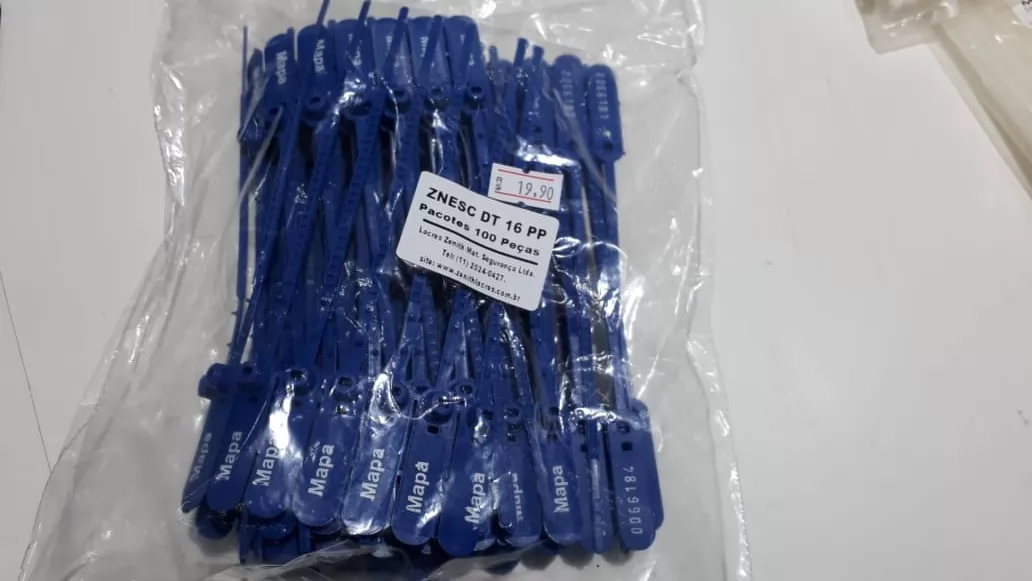 LACRE NUMERADO 100 UNIDADES AZUL 16CM MAPA