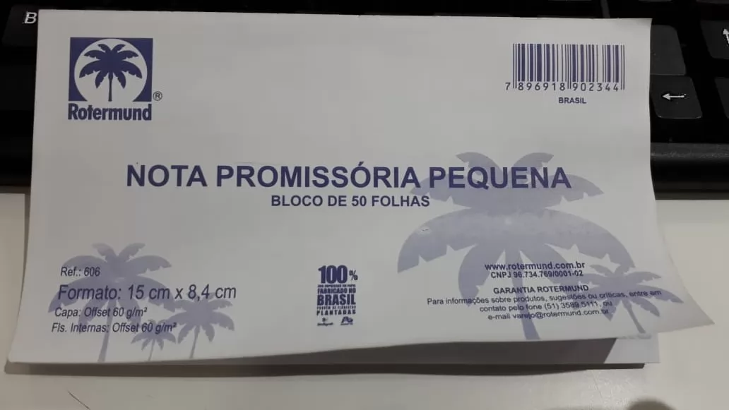 NOTA PROMISSORIA PEQUENO 50FLS REF 606 ROTERMUND