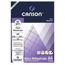 PAPEL MILIMETRADO A4 60G COM 50 FOLHAS CANSON