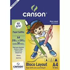 PAPEL LAYOUT LISO A4 CANSON 63G C/50FLS
