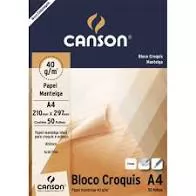 PAPEL CROQUIS MANTEIGA A4 41G COM 50 FOLHAS CANSON
