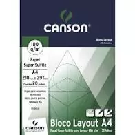 PAPEL LAYOUT TECNICO A4 180G 20 FOLHAS CANSON
