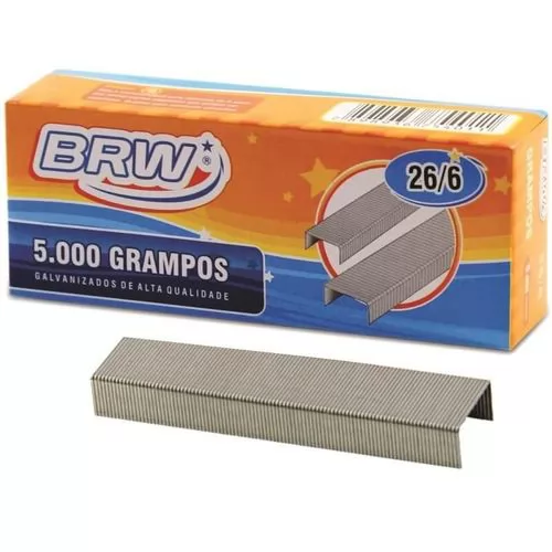 GRAMPO 26/6 GALVANIZADO COM 5000 UNIDADES BRW