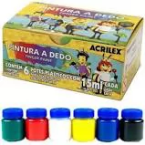 PINTURA A DEDO 6 CORES 15ML ACRILEX
