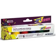 TINTA ACRILICA FOSCA 6 CORES 15ML ACRILEX