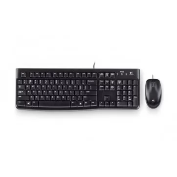 KIT TECLADO E MOUSE SLIM COM FIO USB MK120 PRETO LOGITECH