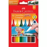 CANETINHAS HIDROCOR JUMBO TRIANGULAR 6 CORES FABER CASTELL