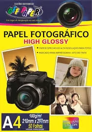 PAPEL FOTOGRAFICO A4 180G COM 50 FOLHAS OFF PAPER