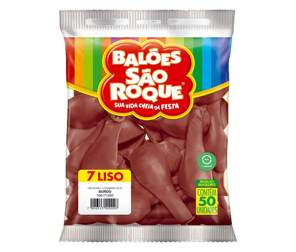 BALAO LISO N 7 SAO ROQUE C/50UN