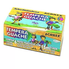 TINTA TEMPERA GUACHE ABELHINHAS 6 CORES 15ML ACRILEX
