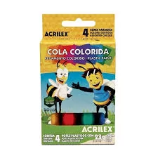 COLA COLORIDA ABELHINHAS 4 CORES 23G ACRILEX