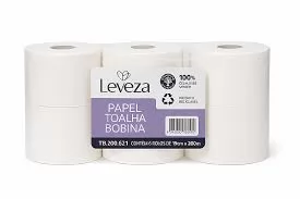 PAPEL TOALHA ROLO BRANCO CELULOSE 6X20X200M 26GR FLAMINGO LEVEZA