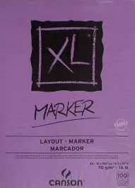 BLOCO CANSON XL MARKER A4 70G 100 FOLHAS