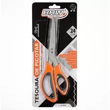 TESOURA DE PICOTAR EM ACO INOX 24CM BRW