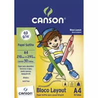 PAPEL ESCOLAR DESENHO A4 140G COM 20 FOLHAS CANSON