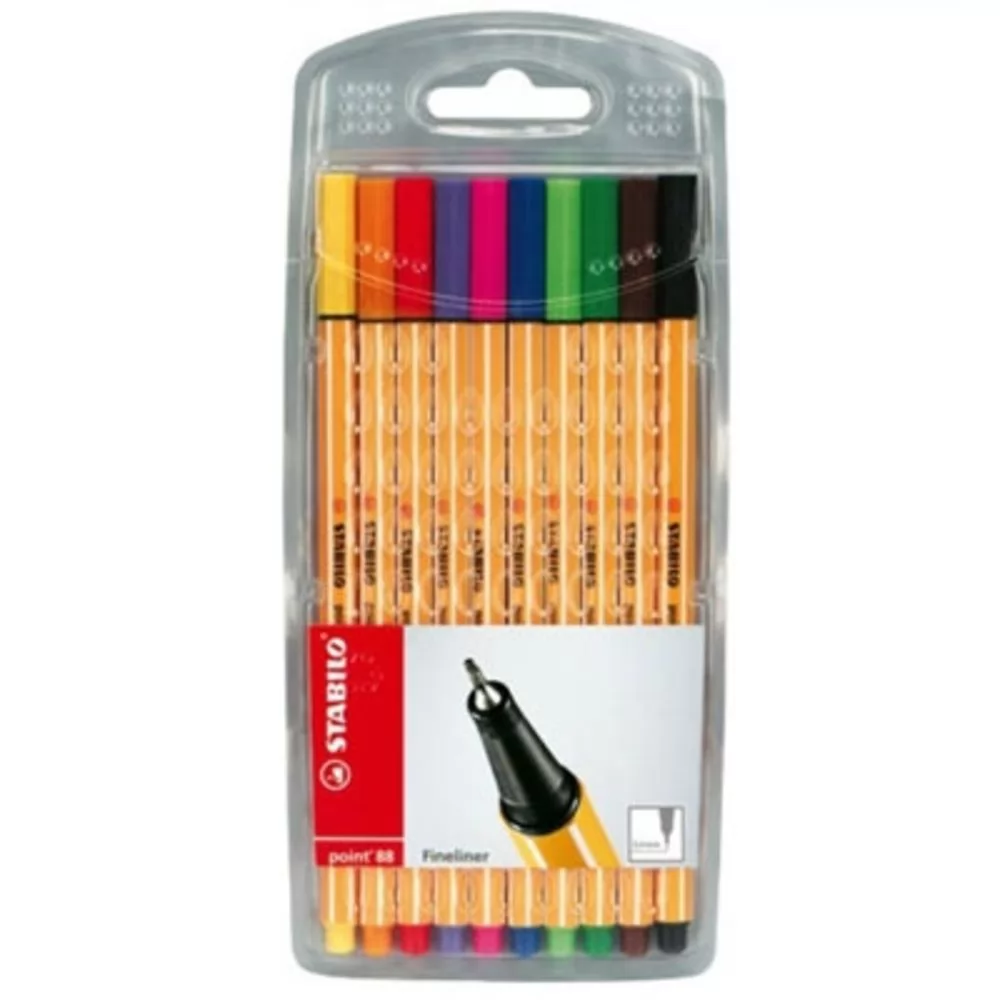 CANETA STABILO POINT 88 FINELINER 0.4MM C/10 CORES