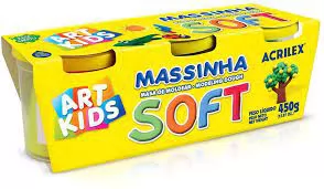 MASSA MODELAR SOFT COM 3 POTES ACRILEX
