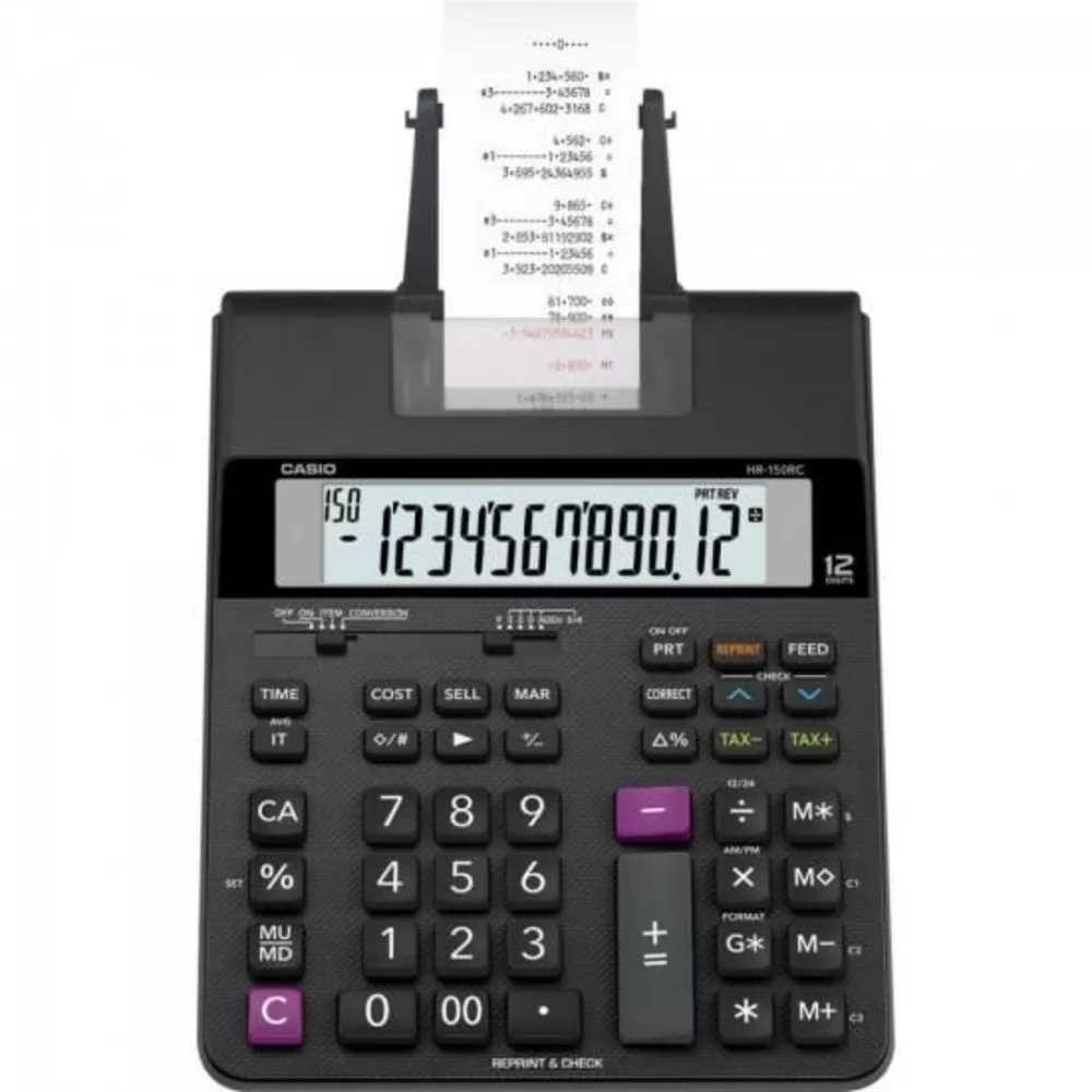 CALCULADORA C/IMPRESSAO 12 DIGITOS HR-150RC BIVOLT CASIO