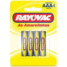 PILHA AMARELINHA AAA C/4 1,5V RAYOVAC