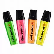 CANETA MARCA TEXTO C/4 CORES NEON STABILO