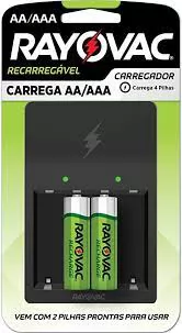 CARREGADOR DE PILHAS AA/AAA BIVOLT C/02 PILHAS AA RAYOVAC