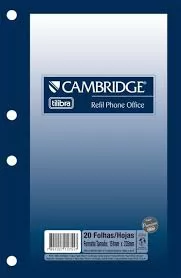 REFIL INDICE TELEFONICO PHONE OFFICE 20F TILIBRA