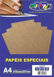 PAPEL KRAFT NATURAL A4 180G COM 10 FOLHAS JANDAIA