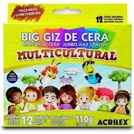 BIG GIZ DE CERA MULTI 12 CORES ACRILEX
