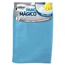 PANO DE MICROFIBRA AZUL/AMARELO 40X60 COM 2 UNIDADES NOBRE