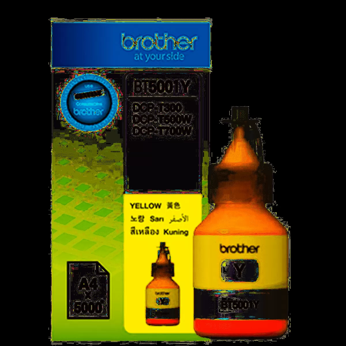 GARRAFA DE TINTA ORIGINAL BT5001Y AMARELO 48,8ML BROTHER	