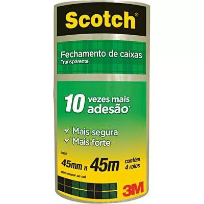 FITA ADESIVA LACRE TRANSPARENTE 45X45 3M SCOTH