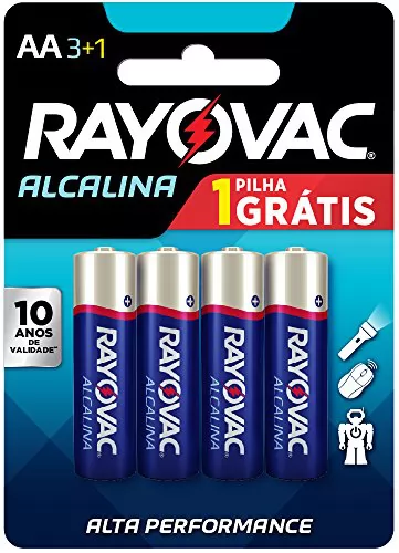 PILHA ALCALINA AA C/3 + 1 GRATIS 1,5V RAYOVAC