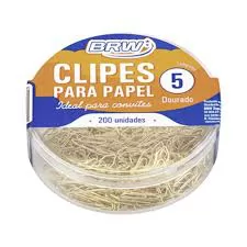 CLIPS 5 DOURADO COM 200 UNIDADES BRW