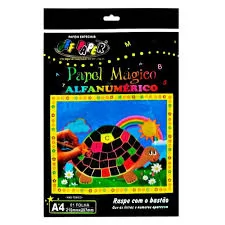 PAPEL MAGICO ALFANUMERICO COM BASTAO A4 COM 1 FOLHA OFF PAPER