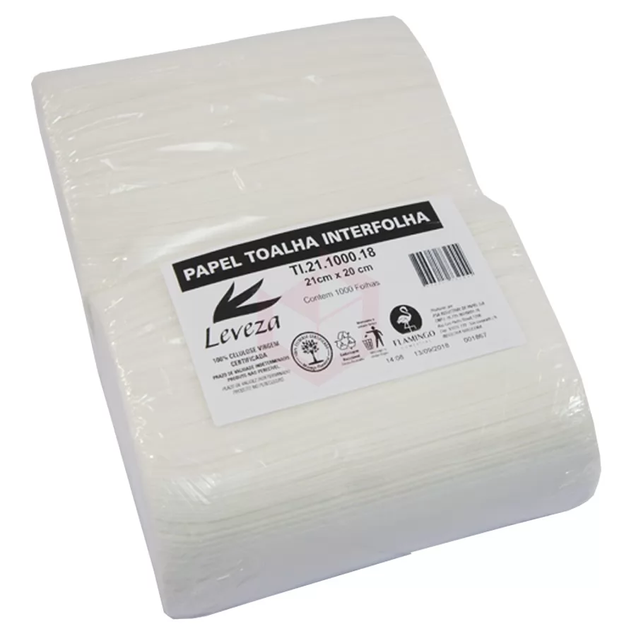 PAPEL TOALHA INT 20X20 C 1000 FLS LEVEZA FLAMINGO