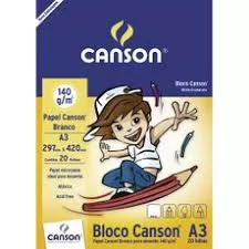 PAPEL ESCOLAR DESENHO A3 140G 20 FOLHAS CANSON