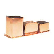 PORTA CANETA TRIPLO METALIZADO ROSE GOLD/PRATA DELLO