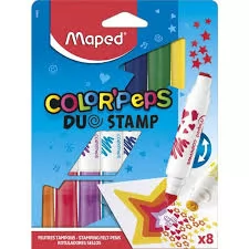 HIDROCOR DUO STAMP CARIMBO COM 8 UNIDADES COLOR PEPS MAPED
