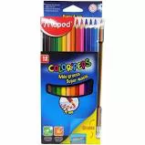 LAPIS DE COR C/12 CORES + APONTADOR E LAPIS GRAFITE COLOR PEPS MAPED