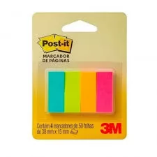 BLOCO DE ANOTACAO MARCADOR DE PAGINA C/4 UNIDADES POST IT 3M