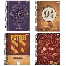 CADERNO CAPA DURA ESPIRAL COLEGIAL HARRY POTTER 160 FOLHAS JANDAIA
