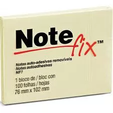 BLOCO DE ANOTACAO ADESIVO 76X102 AMARELO 100 FOLHAS NOTEFIX 3M