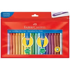 CANETINHAS HIDROCOR VAI E VEM 24 CORES FABER CASTELL