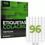 ETIQUETA ADESIVA CA4348 96 POR FOLHA 31MMX17MM 100 FOLHAS COLACRIL