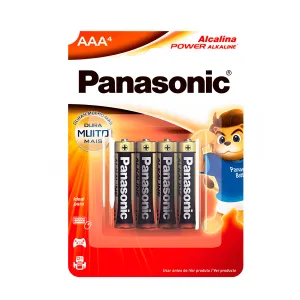 PILHA ALCALINA AAA C/4 UNIDADES PANASONIC