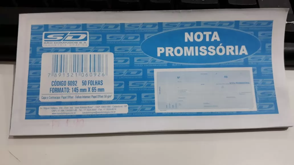 NOTA PROMISSORIA AMARELA MINI 50 FOLHAS SAO DOMINGOS