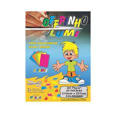 PAPEL OFFPINHO COLOR/LUMI TINGIR MASSA A4 75G 45 FOLHAS OFF PAPER