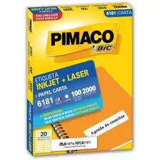 ETIQUETA CARTA 6181 20 POR FOLHA C/100 FOLHAS PIMACO