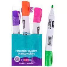 MARCADOR QUADRO BRANCO COM 4 UNIDADES ONDA