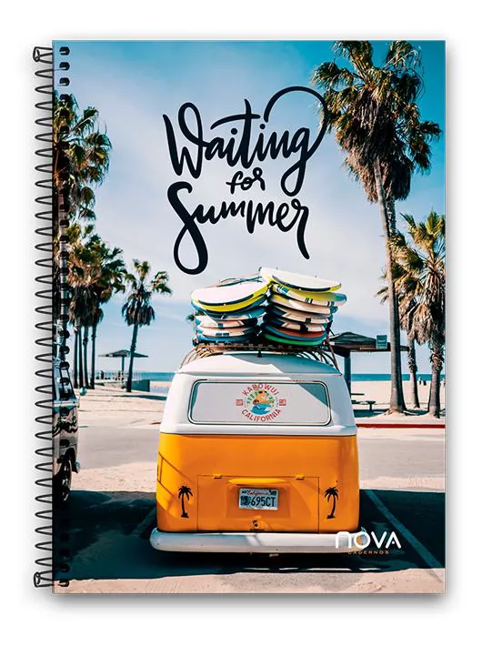 CADERNO CAPA DURA ESPIRAL UNIVERSITARIO 10M 200 FOLHAS POSITIVE VIBES NOVA